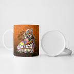 Personalized Wests Tigers Ceramic Mug Easter Mascot - Colorful Eggs Cartoon Style