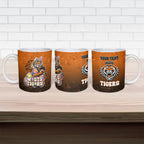 Personalized Wests Tigers Ceramic Mug Easter Mascot - Colorful Eggs Cartoon Style