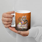 Personalized Wests Tigers Ceramic Mug Easter Mascot - Colorful Eggs Cartoon Style