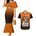 Personalized Wests Tigers Couples Matching Mermaid Dress and Hawaiian Shirt Easter Mascot - Colorful Eggs Cartoon Style
