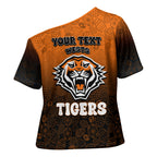 Personalized Wests Tigers Cross Shoulder Shirt Easter Mascot - Colorful Eggs Cartoon Style