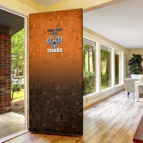 Personalized Wests Tigers Door Cover Easter Mascot - Colorful Eggs Cartoon Style