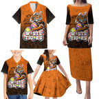 Personalized Wests Tigers Family Matching Puletasi and Hawaiian Shirt Easter Mascot - Colorful Eggs Cartoon Style