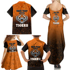 Personalized Wests Tigers Family Matching Summer Maxi Dress and Hawaiian Shirt Easter Mascot - Colorful Eggs Cartoon Style