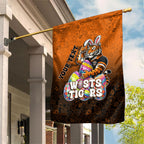 Personalized Wests Tigers Garden Flag Easter Mascot - Colorful Eggs Cartoon Style