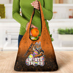 Personalized Wests Tigers Grocery Bag Easter Mascot - Colorful Eggs Cartoon Style