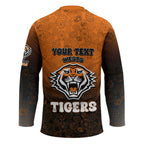 Personalized Wests Tigers Hockey Jersey Easter Mascot - Colorful Eggs Cartoon Style