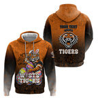 Personalized Wests Tigers Hoodie Easter Mascot - Colorful Eggs Cartoon Style