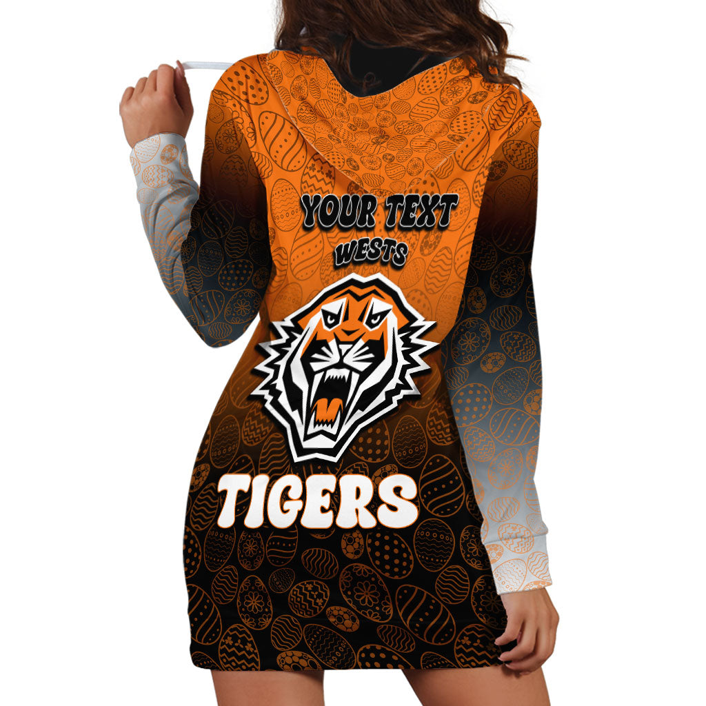 Personalized Wests Tigers Hoodie Dress Easter Mascot - Colorful Eggs Cartoon Style
