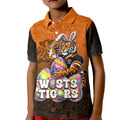Personalized Wests Tigers Kid Polo Shirt Easter Mascot - Colorful Eggs Cartoon Style