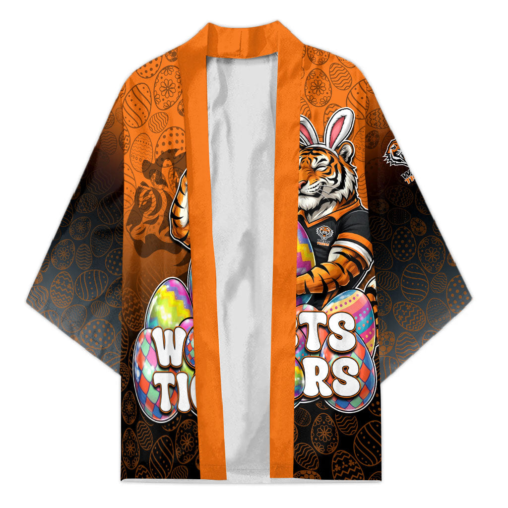 Personalized Wests Tigers Kimono Easter Mascot - Colorful Eggs Cartoon Style
