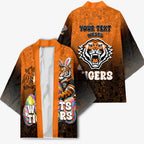 Personalized Wests Tigers Kimono Easter Mascot - Colorful Eggs Cartoon Style