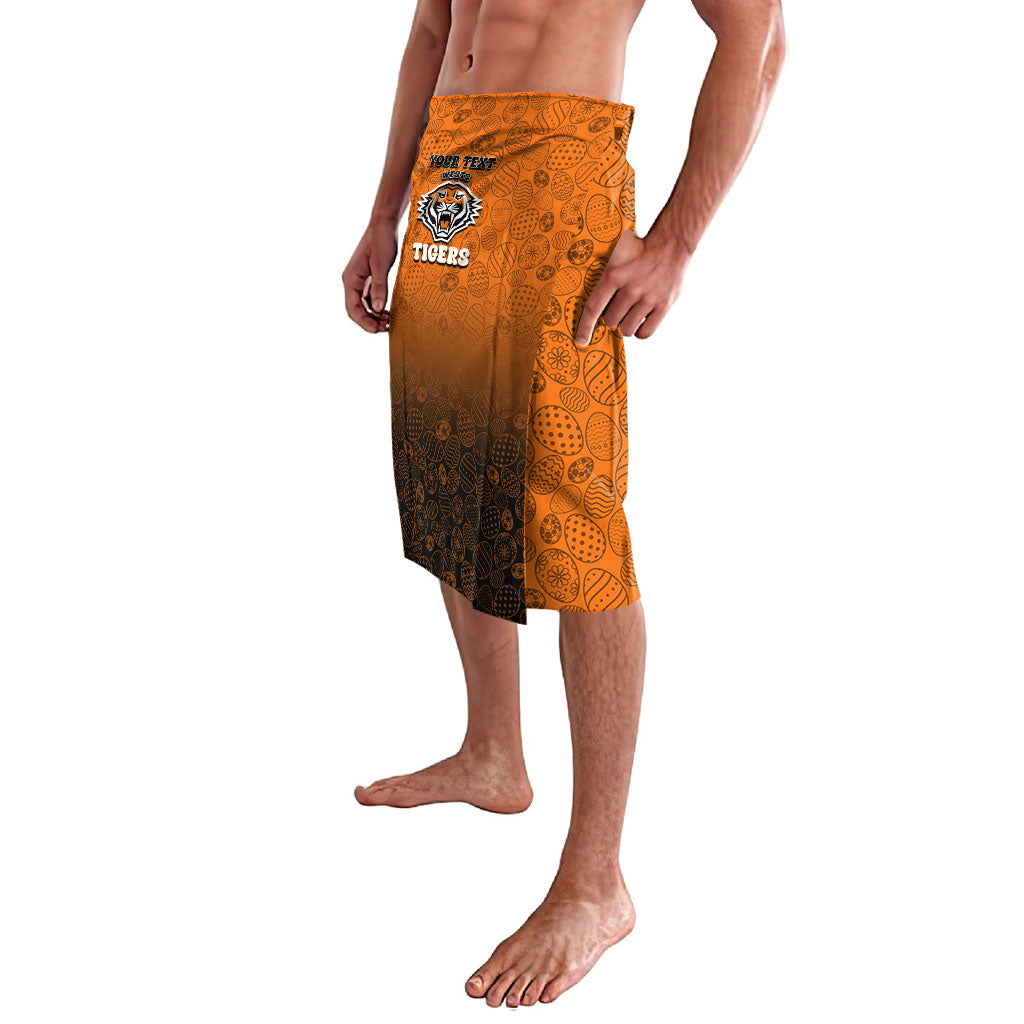Personalized Wests Tigers Lavalava Easter Mascot - Colorful Eggs Cartoon Style