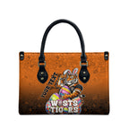 Personalized Wests Tigers Leather Bag Easter Mascot - Colorful Eggs Cartoon Style