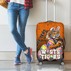 Personalized Wests Tigers Luggage Cover Easter Mascot - Colorful Eggs Cartoon Style