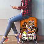 Personalized Wests Tigers Luggage Cover Easter Mascot - Colorful Eggs Cartoon Style