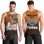 Personalized Wests Tigers Men Tank Top Easter Mascot - Colorful Eggs Cartoon Style