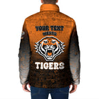 Personalized Wests Tigers Padded Jacket Easter Mascot - Colorful Eggs Cartoon Style