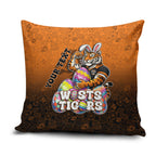 Personalized Wests Tigers Pillow Cover Easter Mascot - Colorful Eggs Cartoon Style