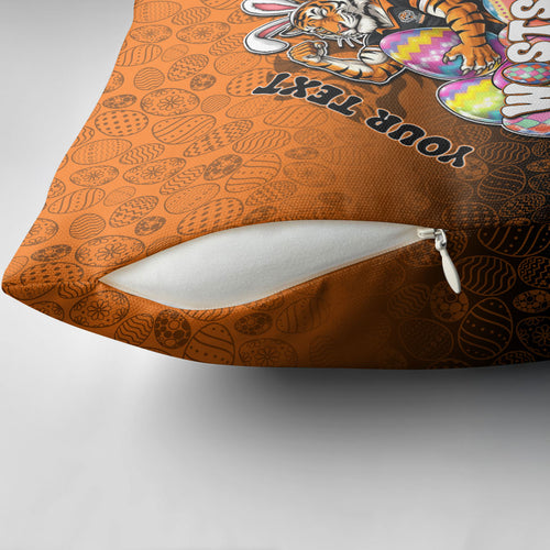 Personalized Wests Tigers Pillow Cover Easter Mascot - Colorful Eggs Cartoon Style