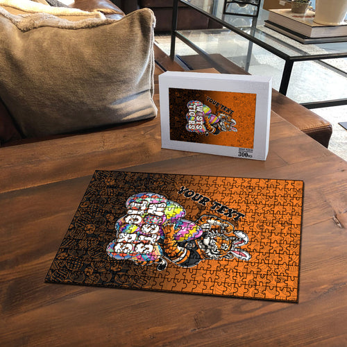 Personalized Wests Tigers Puzzle Easter Mascot - Colorful Eggs Cartoon Style