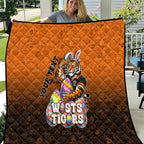 Personalized Wests Tigers Quilt Easter Mascot - Colorful Eggs Cartoon Style