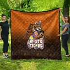 Personalized Wests Tigers Quilt Easter Mascot - Colorful Eggs Cartoon Style