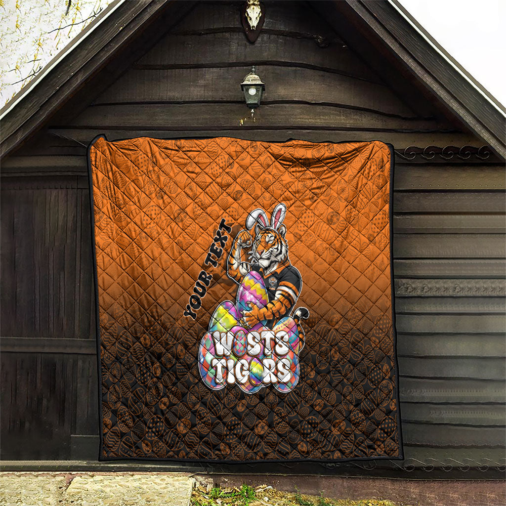 Personalized Wests Tigers Quilt Easter Mascot - Colorful Eggs Cartoon Style