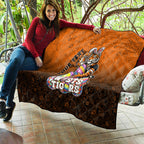 Personalized Wests Tigers Quilt Easter Mascot - Colorful Eggs Cartoon Style