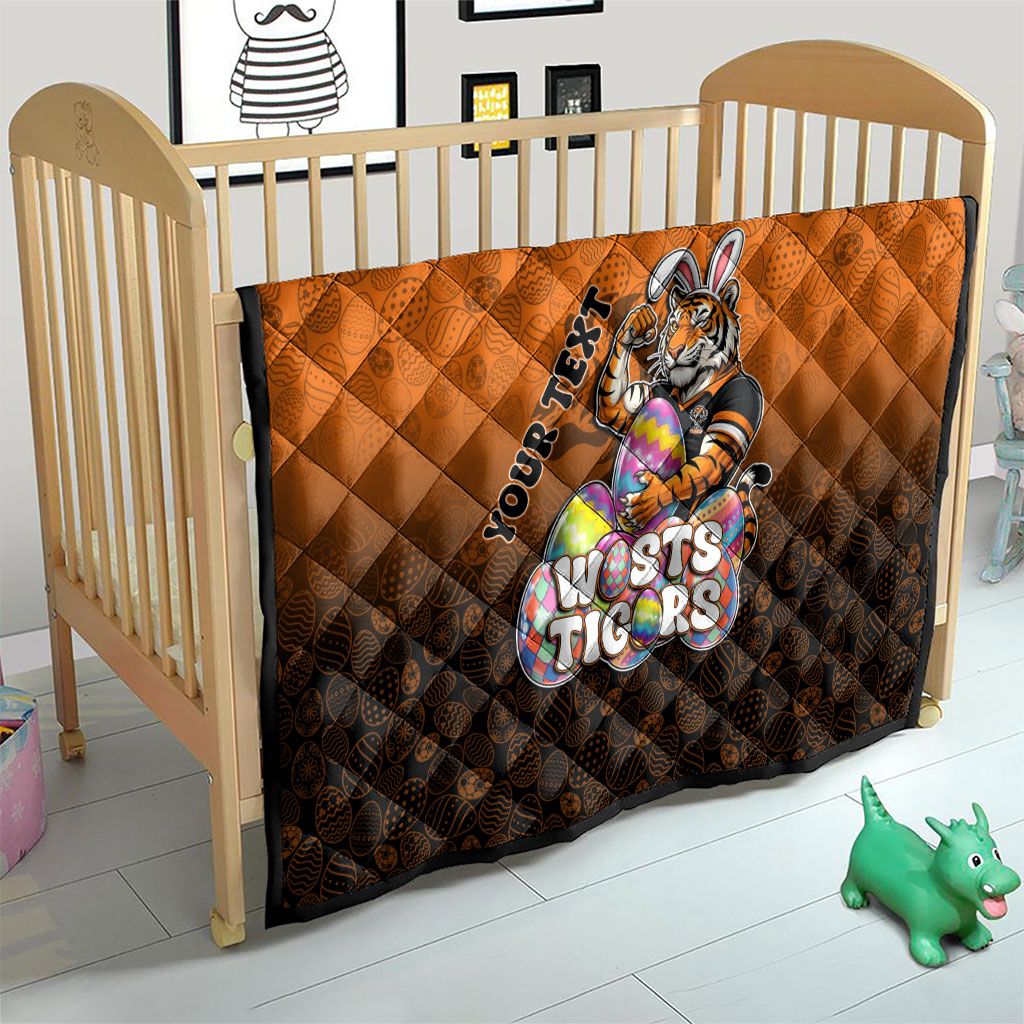 Personalized Wests Tigers Quilt Easter Mascot - Colorful Eggs Cartoon Style