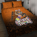 Personalized Wests Tigers Quilt Bed Set Easter Mascot - Colorful Eggs Cartoon Style