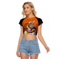 Personalized Wests Tigers Raglan Cropped T Shirt Easter Mascot - Colorful Eggs Cartoon Style