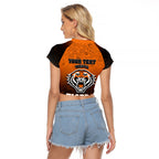 Personalized Wests Tigers Raglan Cropped T Shirt Easter Mascot - Colorful Eggs Cartoon Style