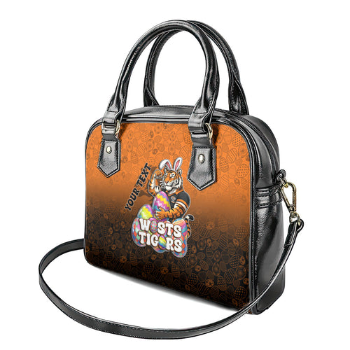 Personalized Wests Tigers Shoulder Handbag Easter Mascot - Colorful Eggs Cartoon Style