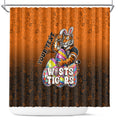 Personalized Wests Tigers Shower Curtain Easter Mascot - Colorful Eggs Cartoon Style