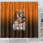 Personalized Wests Tigers Shower Curtain Easter Mascot - Colorful Eggs Cartoon Style