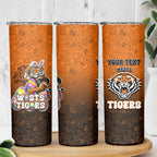 Personalized Wests Tigers Skinny Tumbler Easter Mascot - Colorful Eggs Cartoon Style