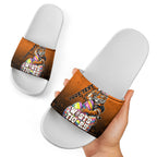 Personalized Wests Tigers Slide Sandals Easter Mascot - Colorful Eggs Cartoon Style