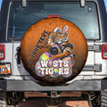Personalized Wests Tigers Spare Tire Cover Easter Mascot - Colorful Eggs Cartoon Style