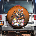 Personalized Wests Tigers Spare Tire Cover Easter Mascot - Colorful Eggs Cartoon Style