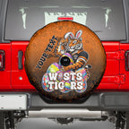 Personalized Wests Tigers Spare Tire Cover Easter Mascot - Colorful Eggs Cartoon Style