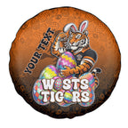 Personalized Wests Tigers Spare Tire Cover Easter Mascot - Colorful Eggs Cartoon Style