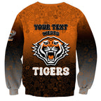 Personalized Wests Tigers Sweatshirt Easter Mascot - Colorful Eggs Cartoon Style