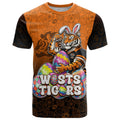 Personalized Wests Tigers T Shirt Easter Mascot - Colorful Eggs Cartoon Style