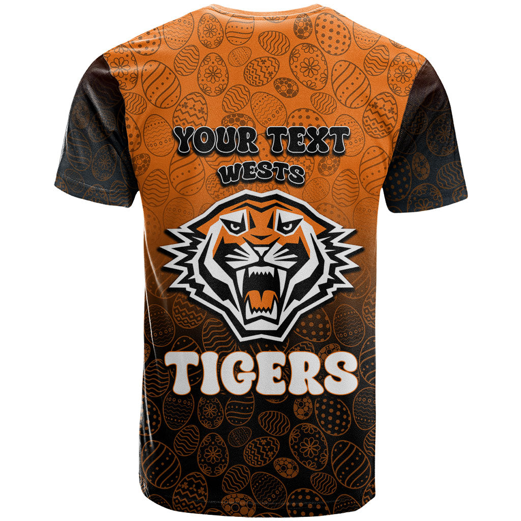 Personalized Wests Tigers T Shirt Easter Mascot - Colorful Eggs Cartoon Style
