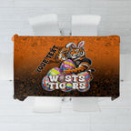 Personalized Wests Tigers Tablecloth Easter Mascot - Colorful Eggs Cartoon Style