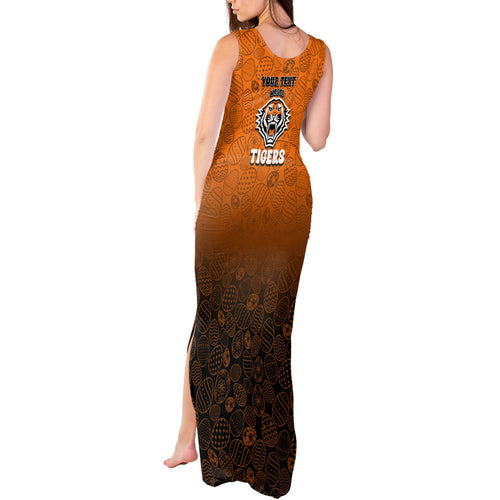 Personalized Wests Tigers Tank Maxi Dress Easter Mascot - Colorful Eggs Cartoon Style