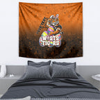 Personalized Wests Tigers Tapestry Easter Mascot - Colorful Eggs Cartoon Style