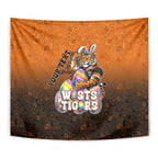 Personalized Wests Tigers Tapestry Easter Mascot - Colorful Eggs Cartoon Style