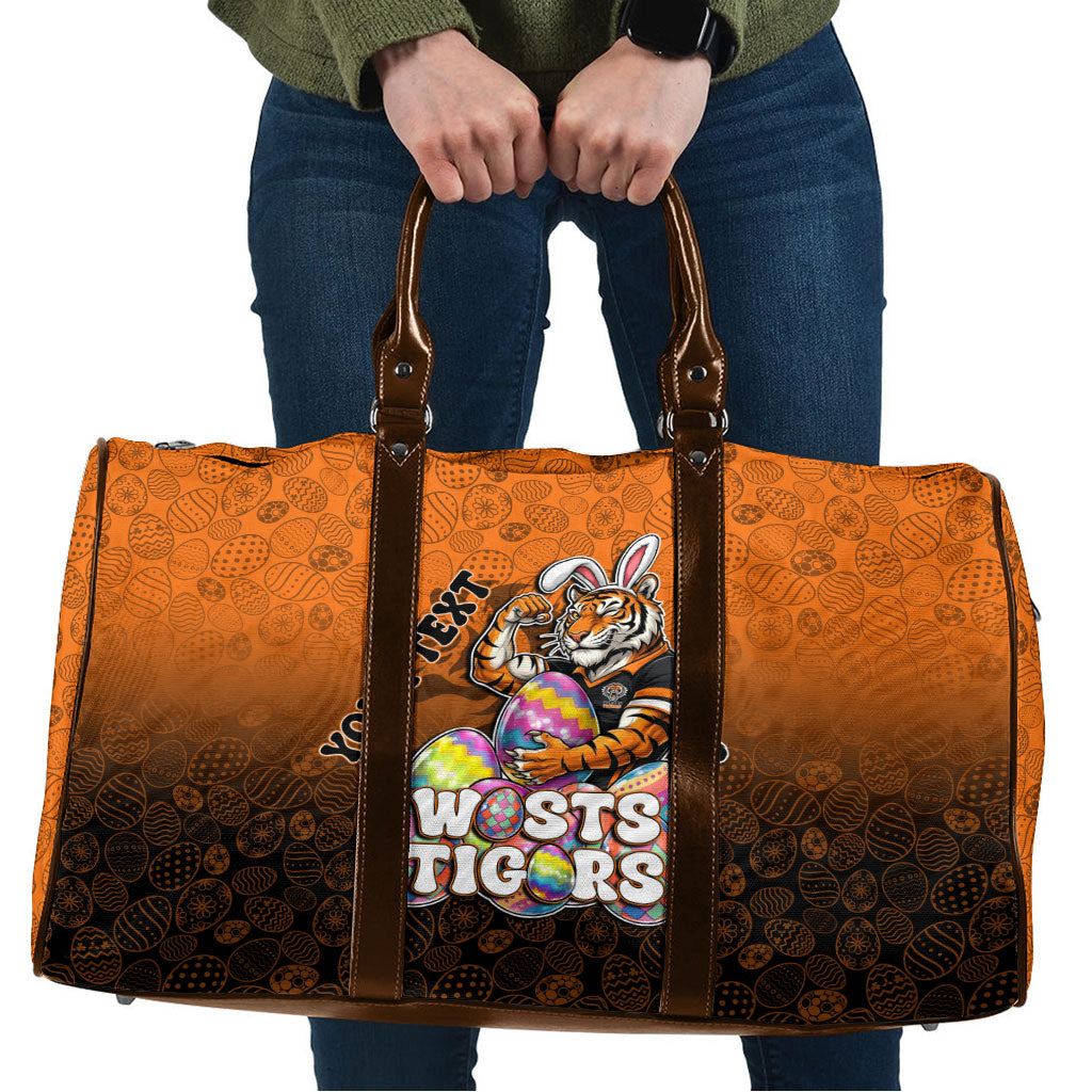 Personalized Wests Tigers Travel Bag Easter Mascot - Colorful Eggs Cartoon Style